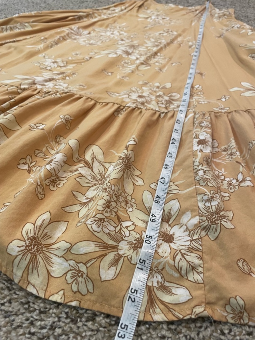 torrid Gold Floral Maxi Dress with White Print and pockets - Picture 11 of 16